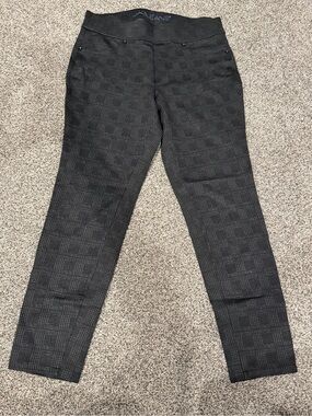 Jag Jeans Womans Charcoal Plaid Dress legging Pants size M